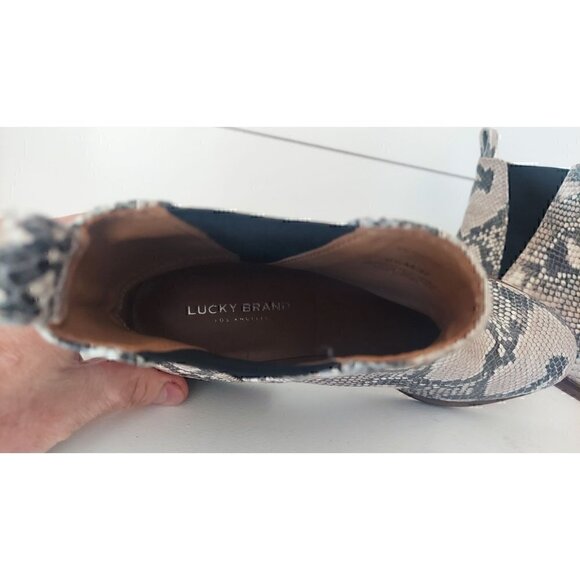 Lucky Brand Haylia Leather Snake Print Chelsea Boot/NWOB, Size 6.5M - Picture 8 of 9